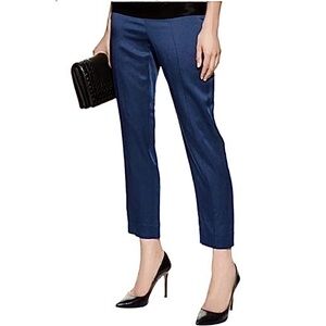 St. John Emma Cropped Trouser Pants Blue Shimmer